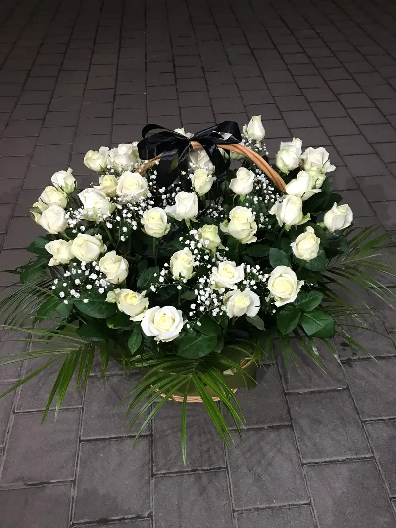 White Rose Basket